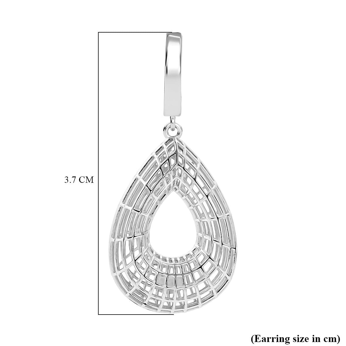 Rhodium Overlay Sterling Silver Earring with Hoop, Silver Wt. 5.55 Gms.