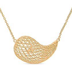 Treasure of Siam - Sterling Silver Abstract Mesh Necklace (Size - 18 + 1 Ext) with Lobster Clasp in Yellow Gold Plating