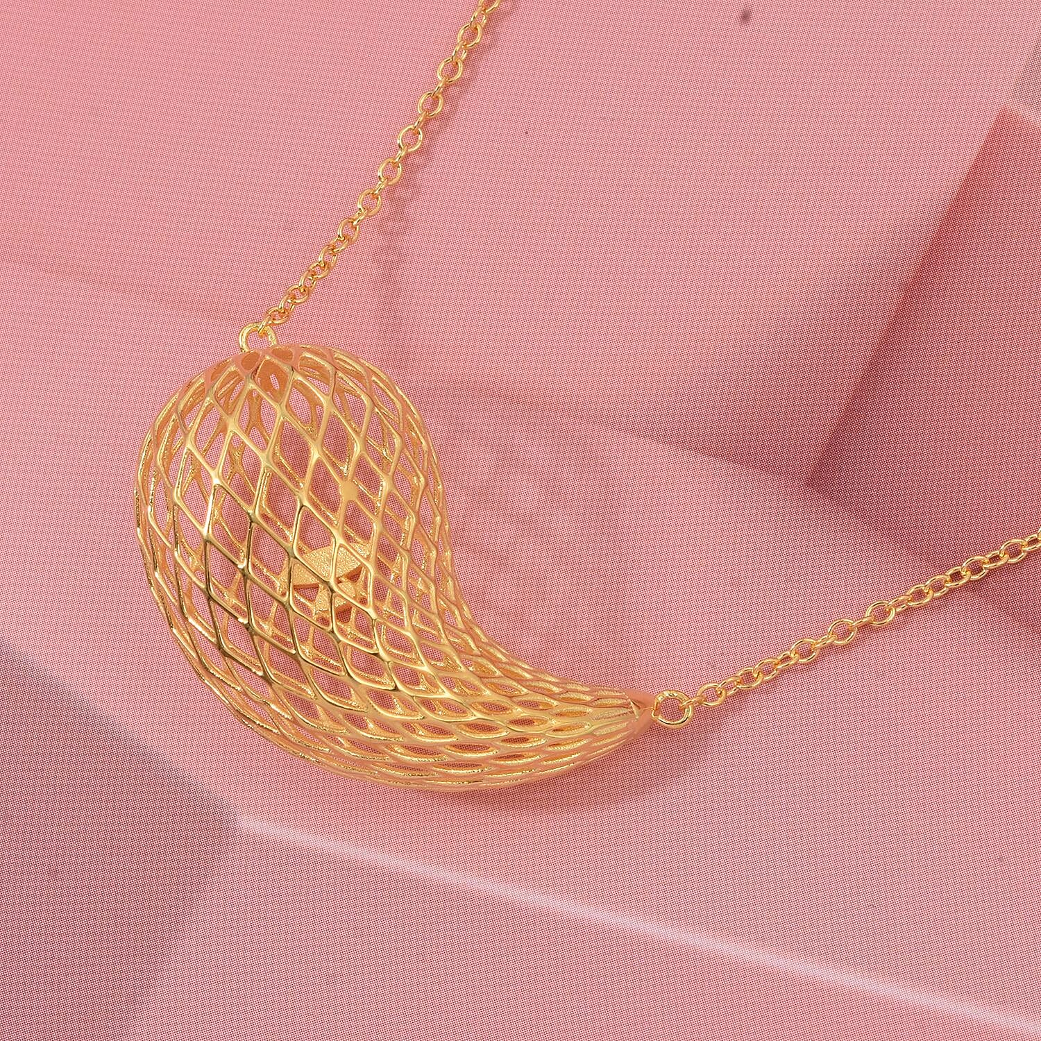 Sterling Silver Necklace (Size - 18 - 1 Ext) with Lobster Clasp in Yellow Gold Plating