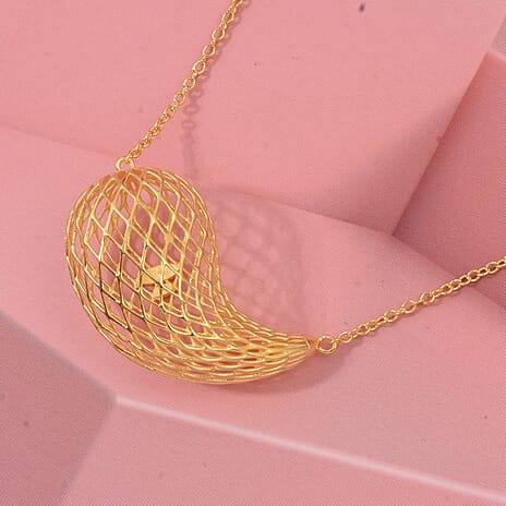 Sterling Silver Necklace (Size - 18 - 1 Ext) with Lobster Clasp in Yellow Gold Plating