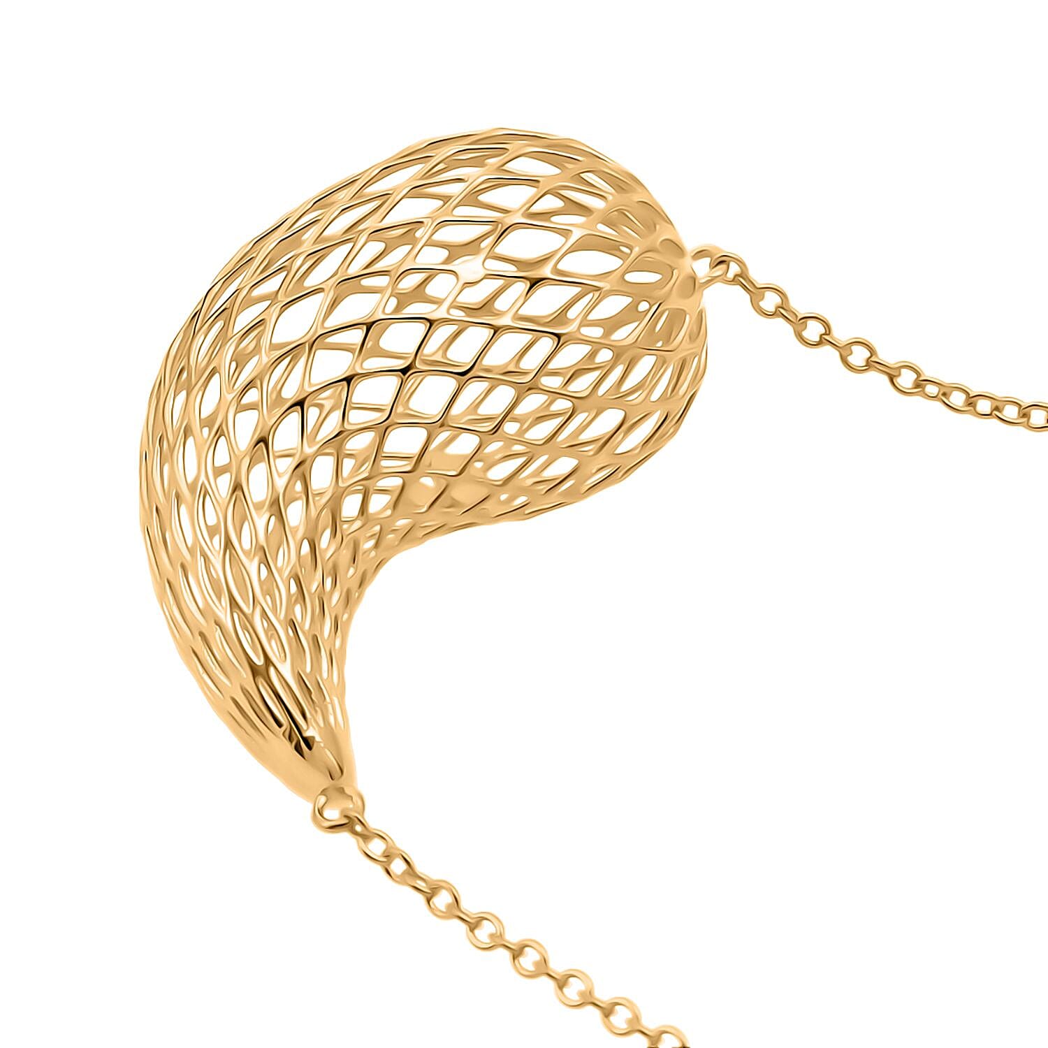 Sterling Silver Necklace (Size - 18 - 1 Ext) with Lobster Clasp in Yellow Gold Plating