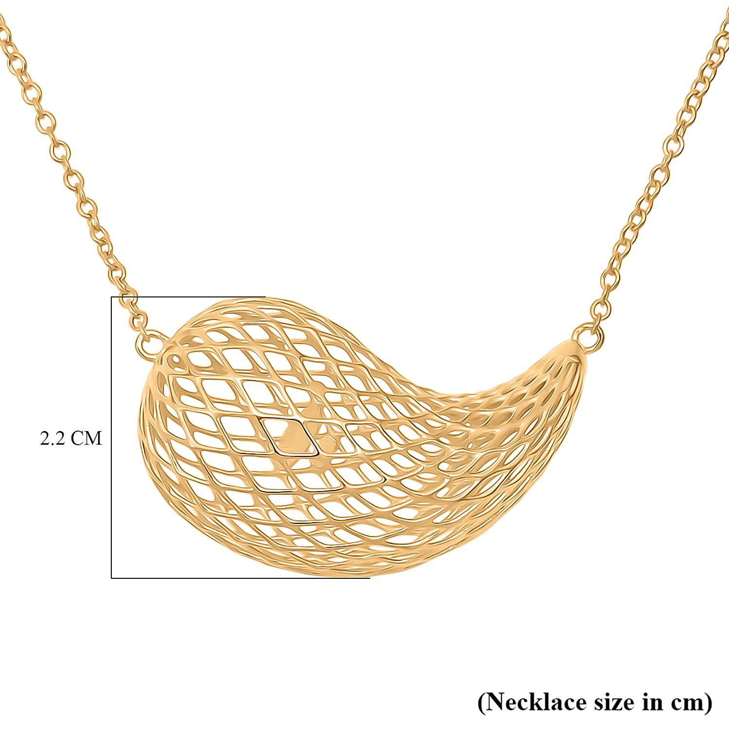 Sterling Silver Necklace (Size - 18 - 1 Ext) with Lobster Clasp in Yellow Gold Plating