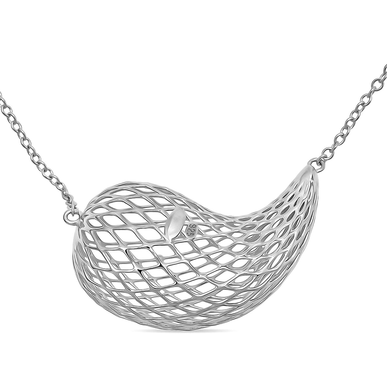 Rhodium Overlay Sterling Silver Necklace (Size - 18 - 1 Ext) with Lobster Clasp