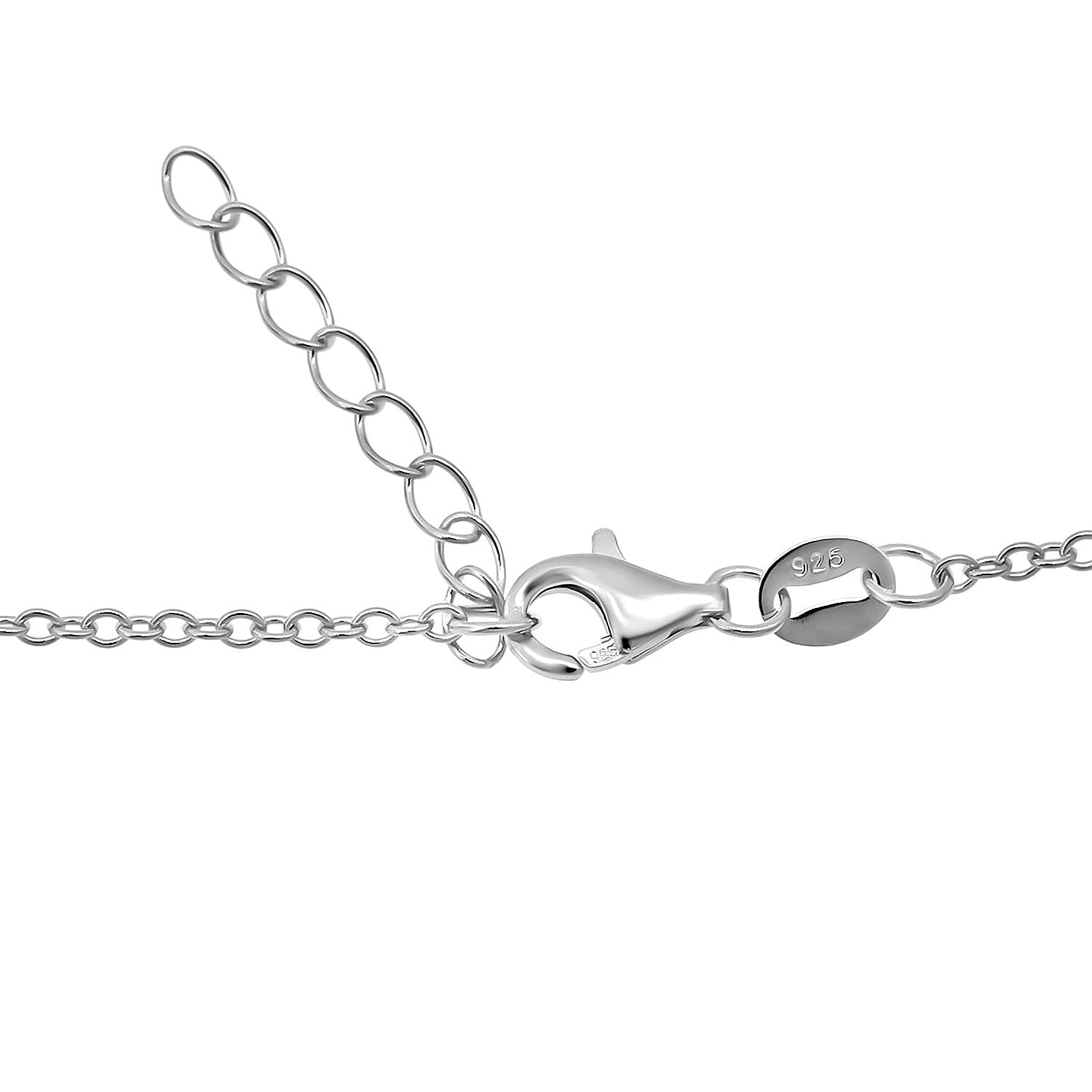 Rhodium Overlay Sterling Silver Necklace (Size - 18 - 1 Ext) with Lobster Clasp