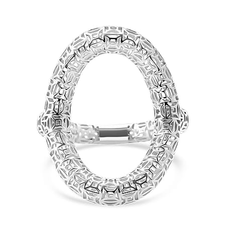 Rhodium Overlay Sterling Silver Ring