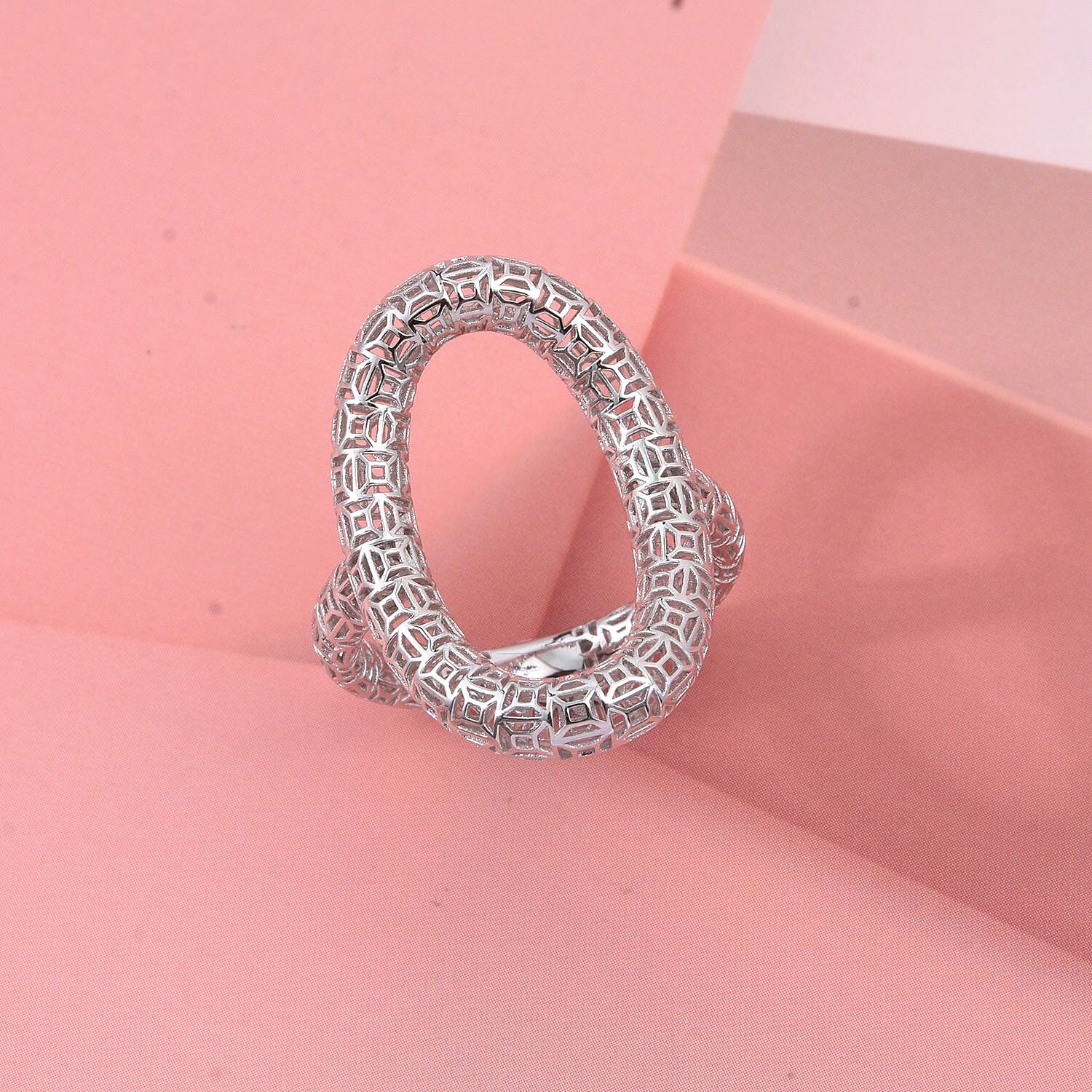 Rhodium Overlay Sterling Silver Ring