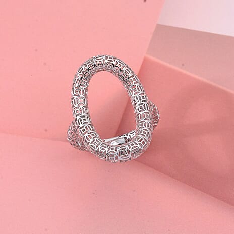 Rhodium Overlay Sterling Silver Ring