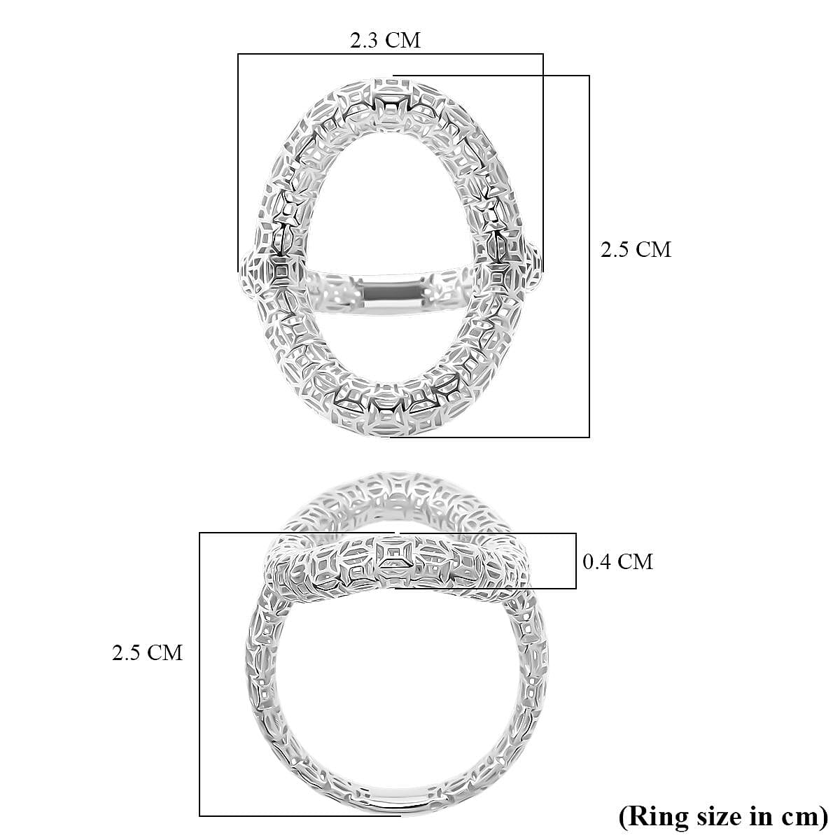 Rhodium Overlay Sterling Silver Ring