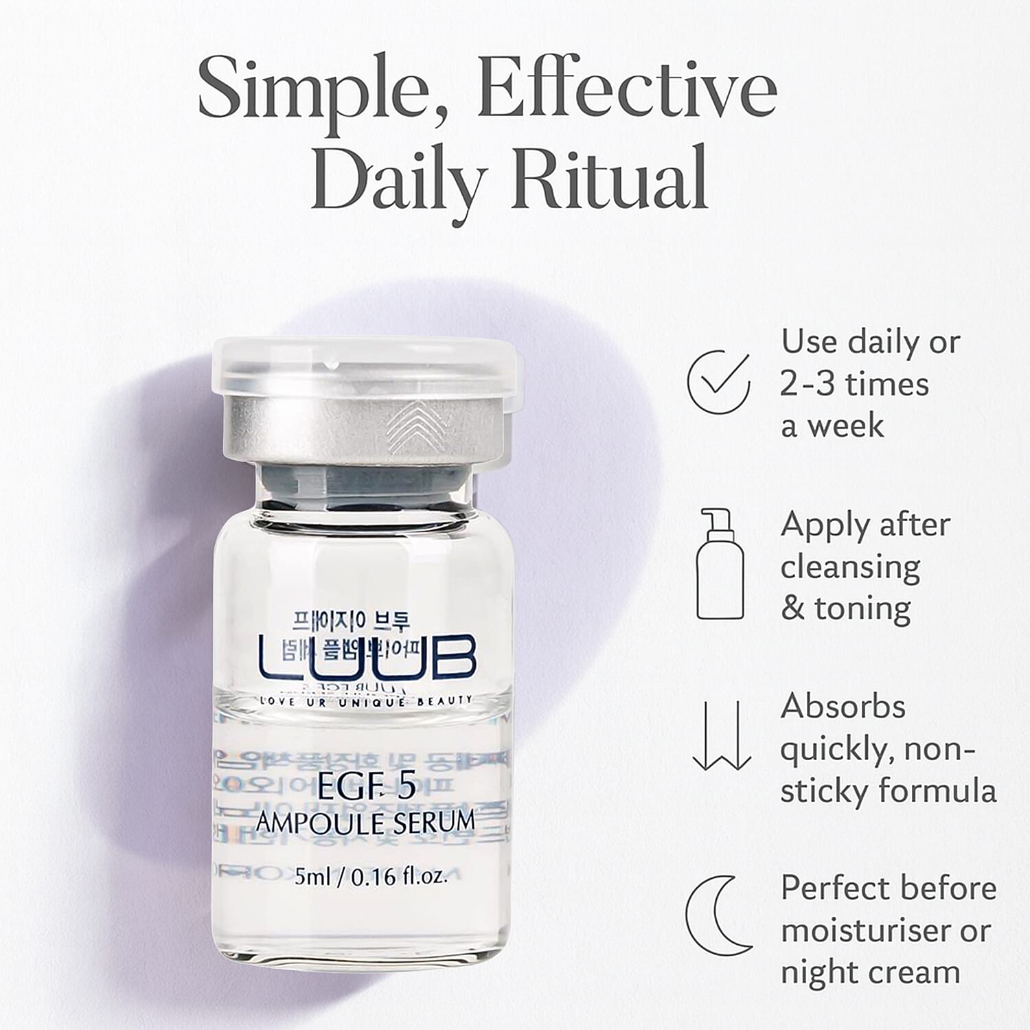 LUUB Set of 5 EGF Ampoules - 5 X 5ML