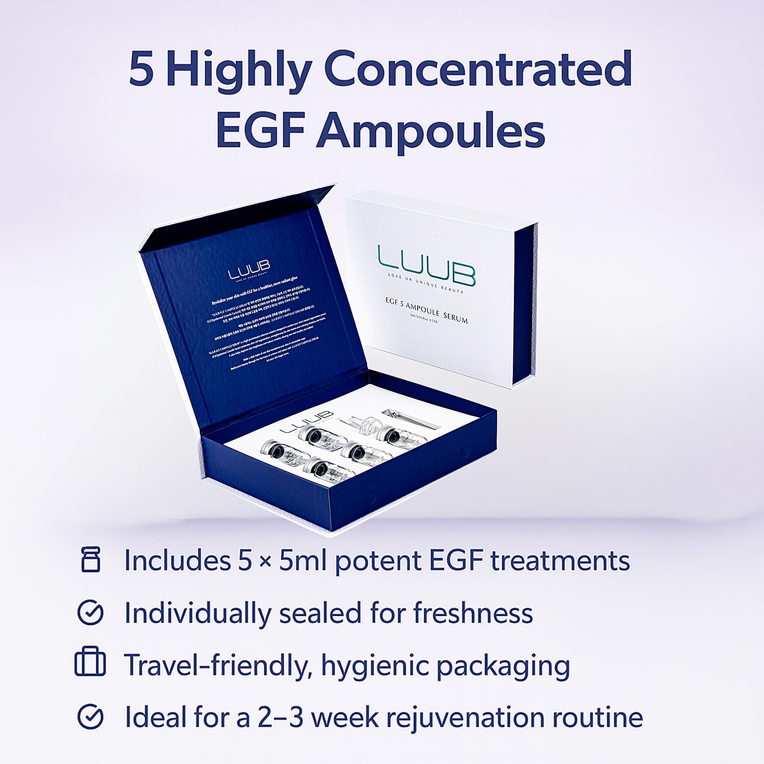 LUUB Set of 5 EGF Ampoules - 5 X 5ML