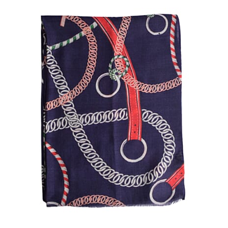 Valissiere 100% Cashmere Wool Scarf (Size 195 X 70 Cm) - Navy