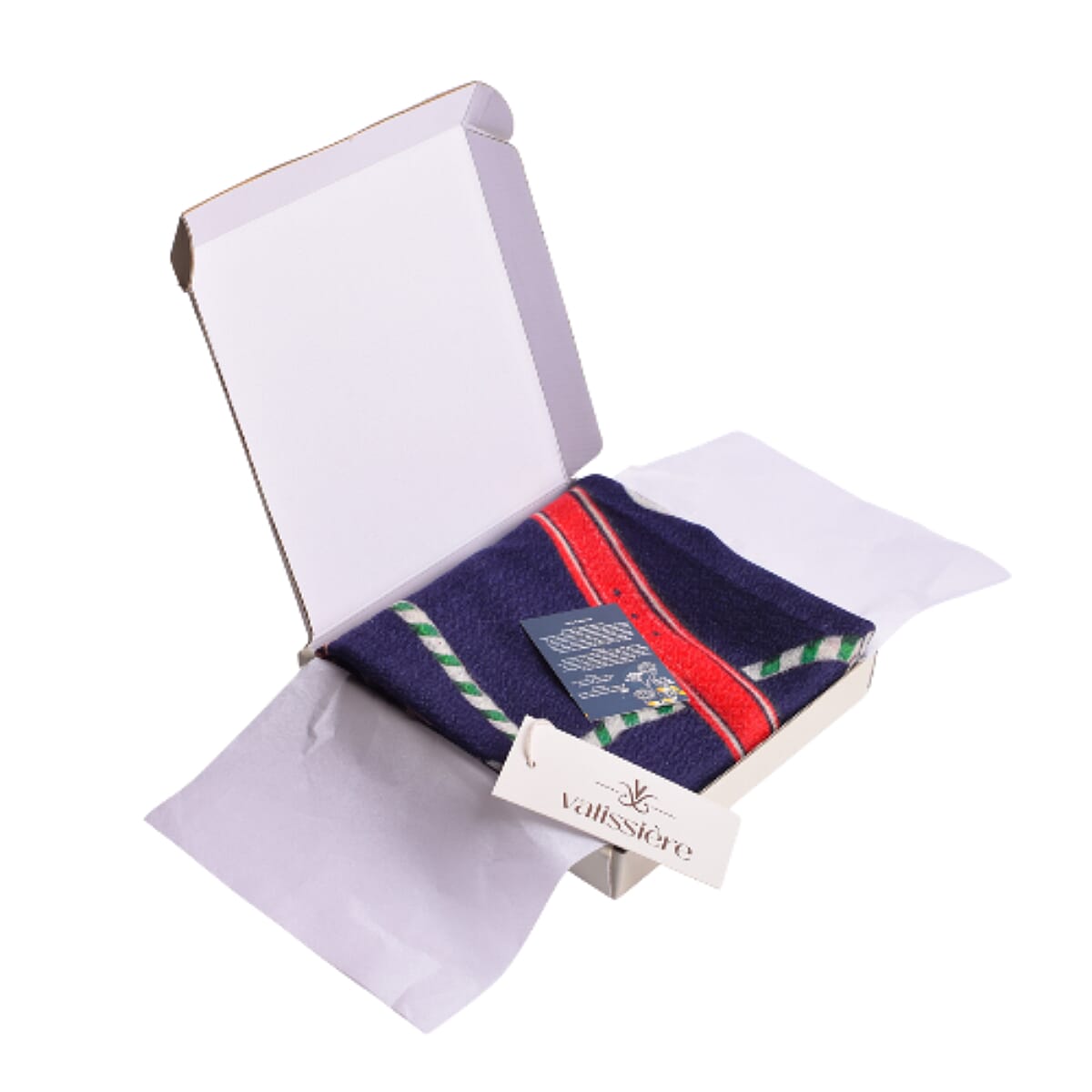 Valissiere 100% Cashmere Wool Scarf (Size 195 X 70 Cm) - Navy