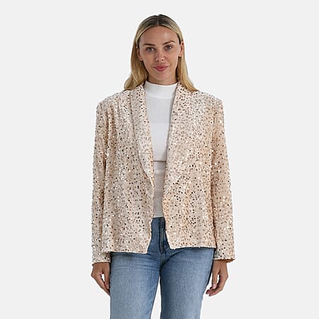 Valissiere Sequin Lapel Blazer