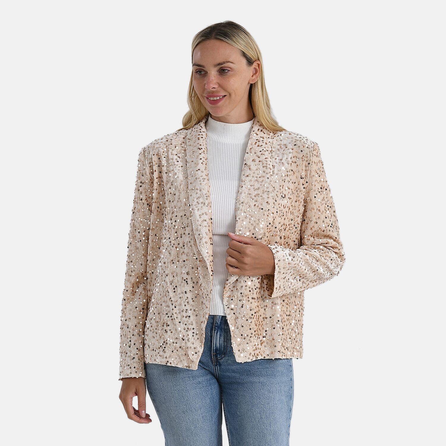 Valissiere Sequin Lapel Blazer