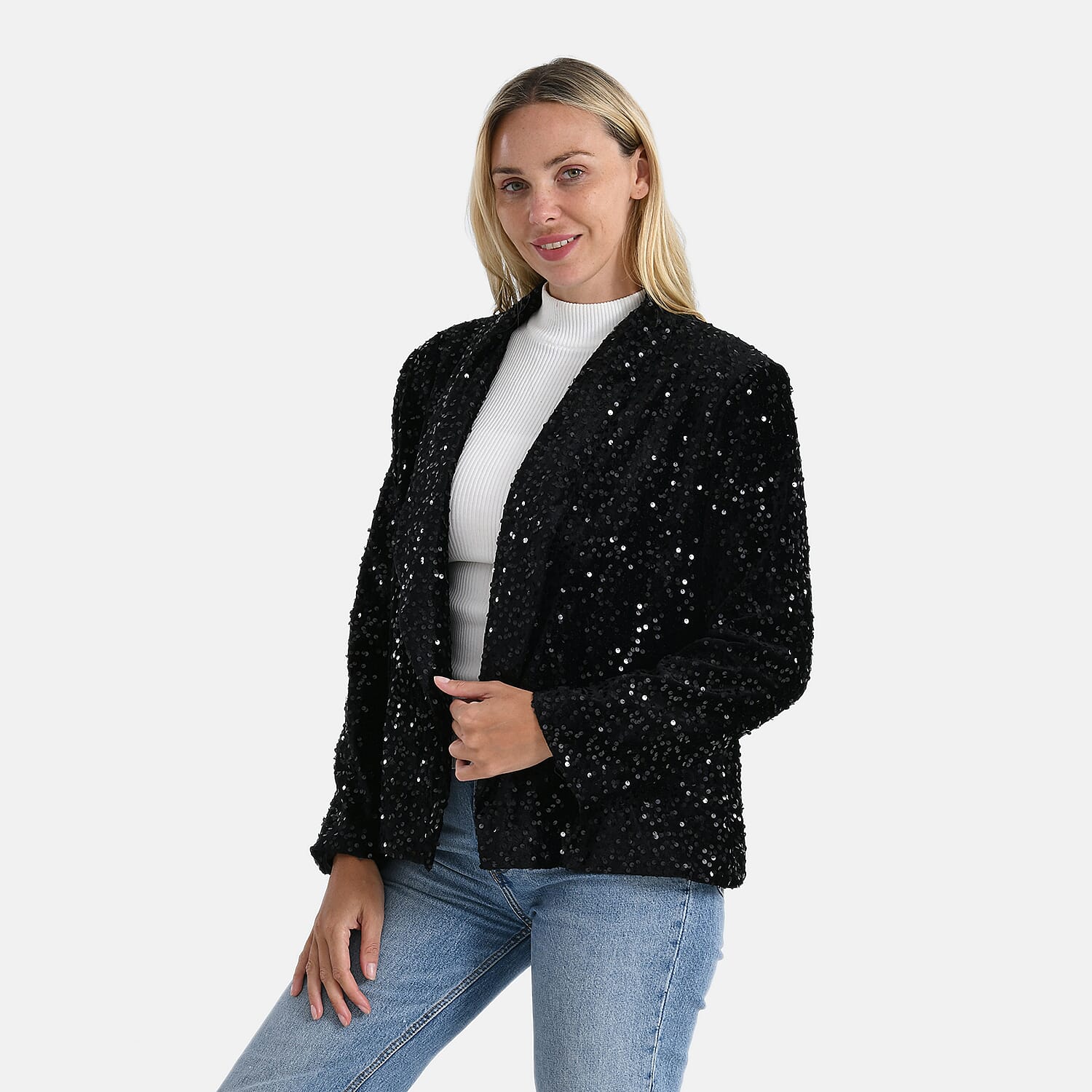 Valissiere Sequin Lapel Blazer