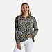 La Marey Leaf Pattern Frill Jersey Blouse 