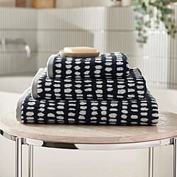 Copenhagen Home 100% Cotton Woven Abstract Line Pattern Jacquard Hand Towel (90x50CM) - Teal