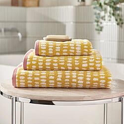 Copenhagen Home 100% Cotton Woven Dot Pattern Jacquard Bath Sheet (150x90CM) - Blue