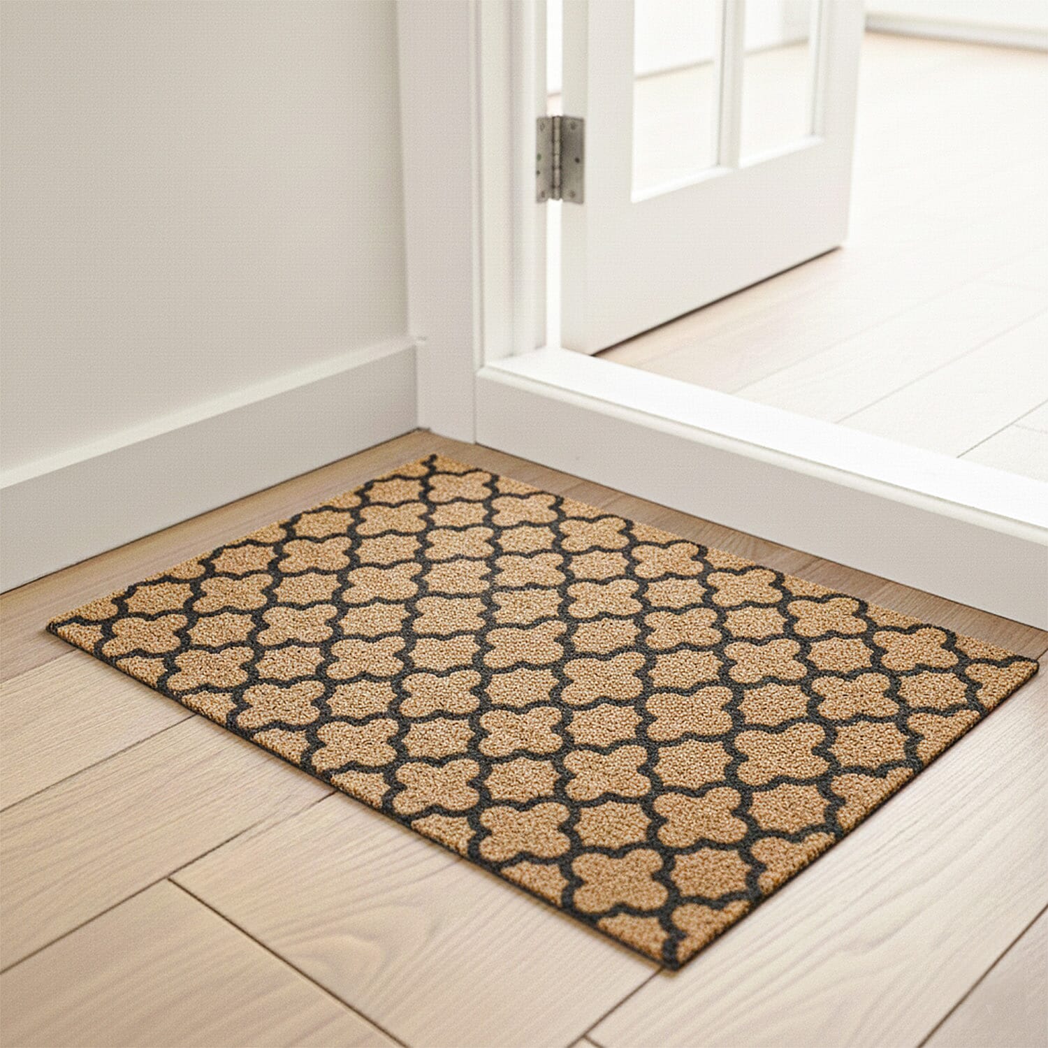 Eco-Friendly Night Owl Print 100% Coir Door Mat - Green