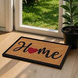 Eco-Friendly Welcome Print 100% Coir Door Mat - Red