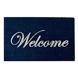 Eco-Friendly Welcome Print 100% Coir Door Mat - Red