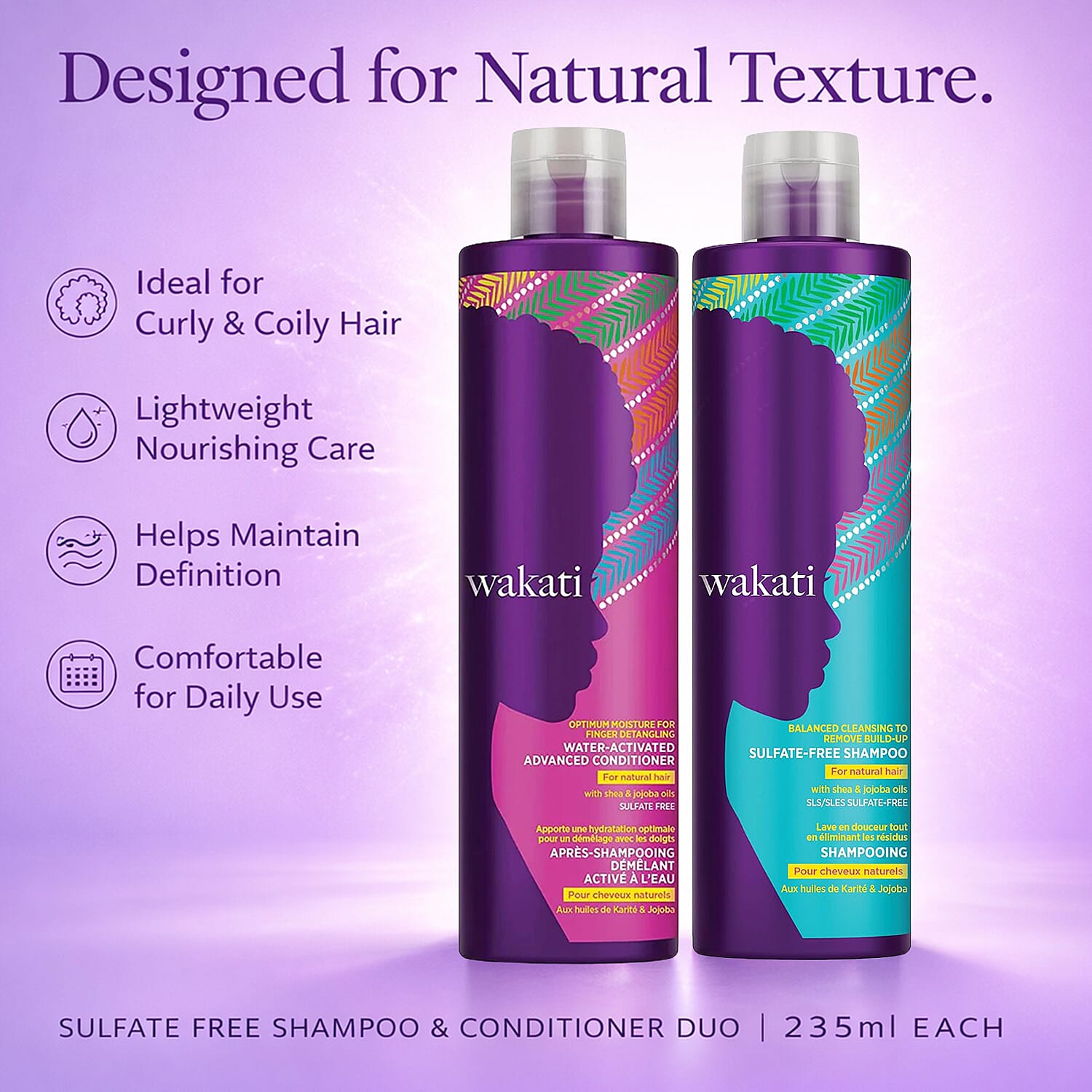 Wakati Sulfate-Free Shampoo & Conditioner Duo - 235ml Each