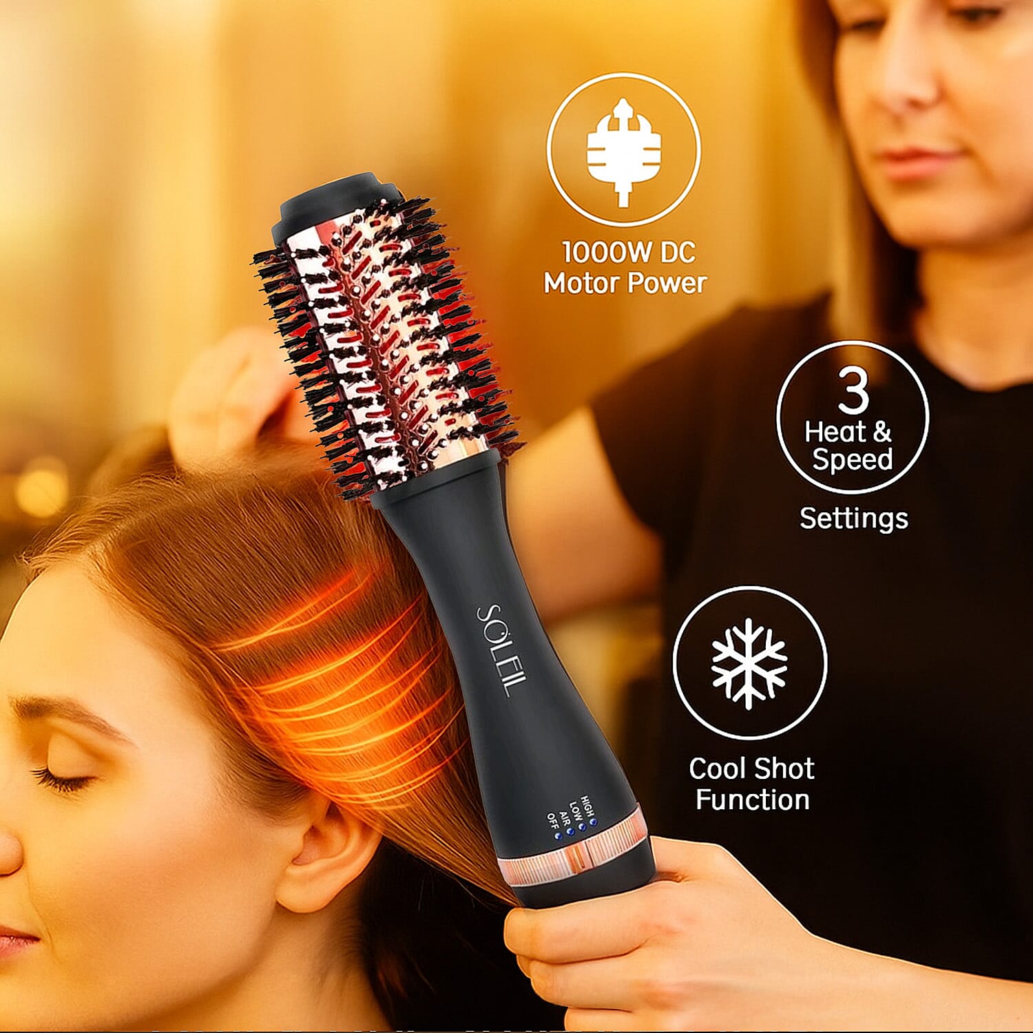 SOLEIL Infrared 2 Blowout Brush - Black