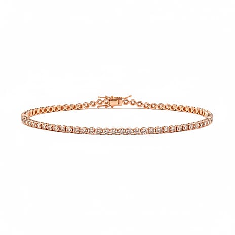 Close Out Deal - 9K Rose Gold SGL Certified Natural Champagne Diamond Bracelet (Size 7.5) 2.10 Ct.
