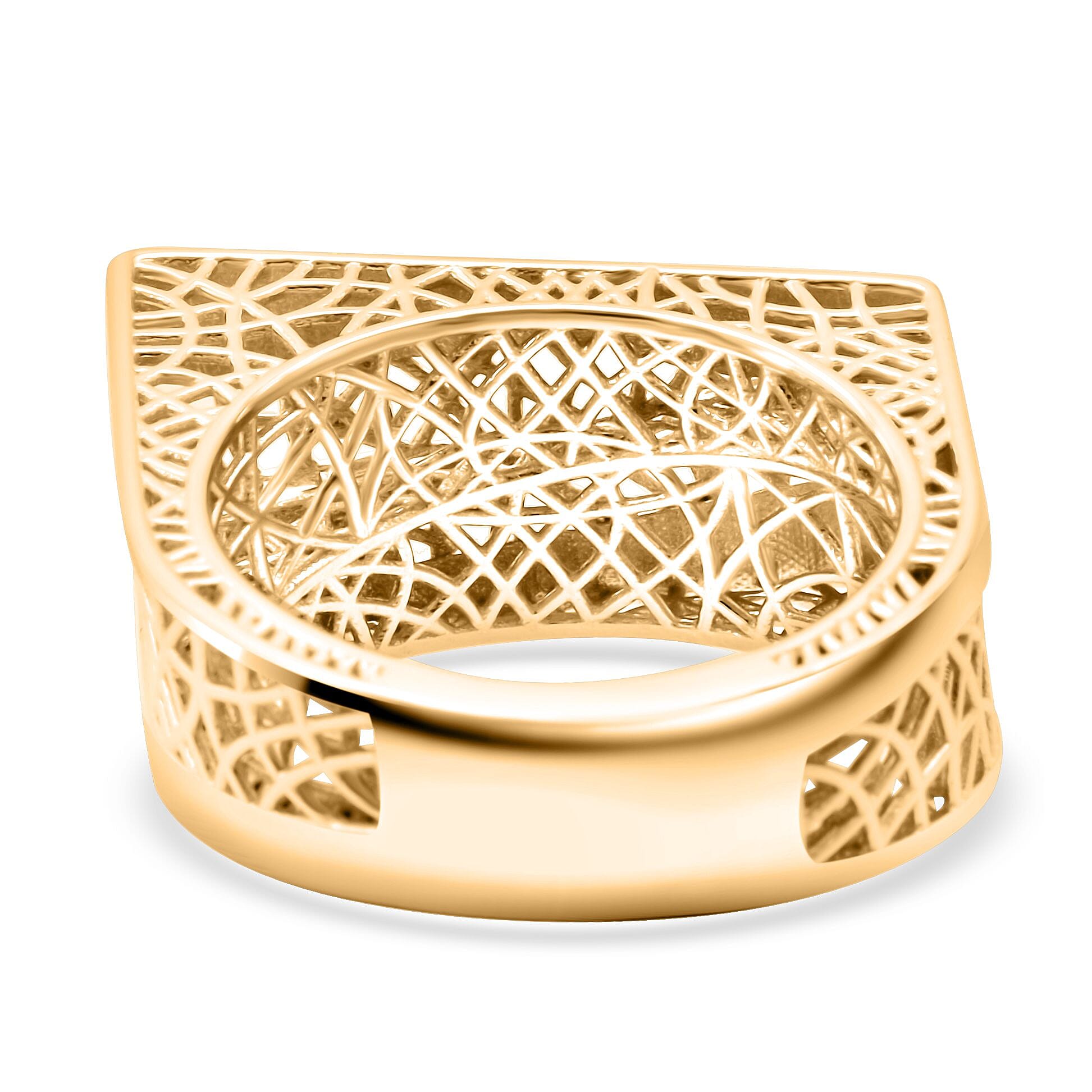 Treasure Of Siam -Sterling Silver Ring in Yellow Gold Plating, Silver Wt. 6.00 Gms.