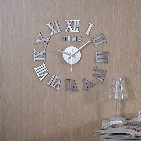 Clock (Size - One Size) - Silver & Yellow