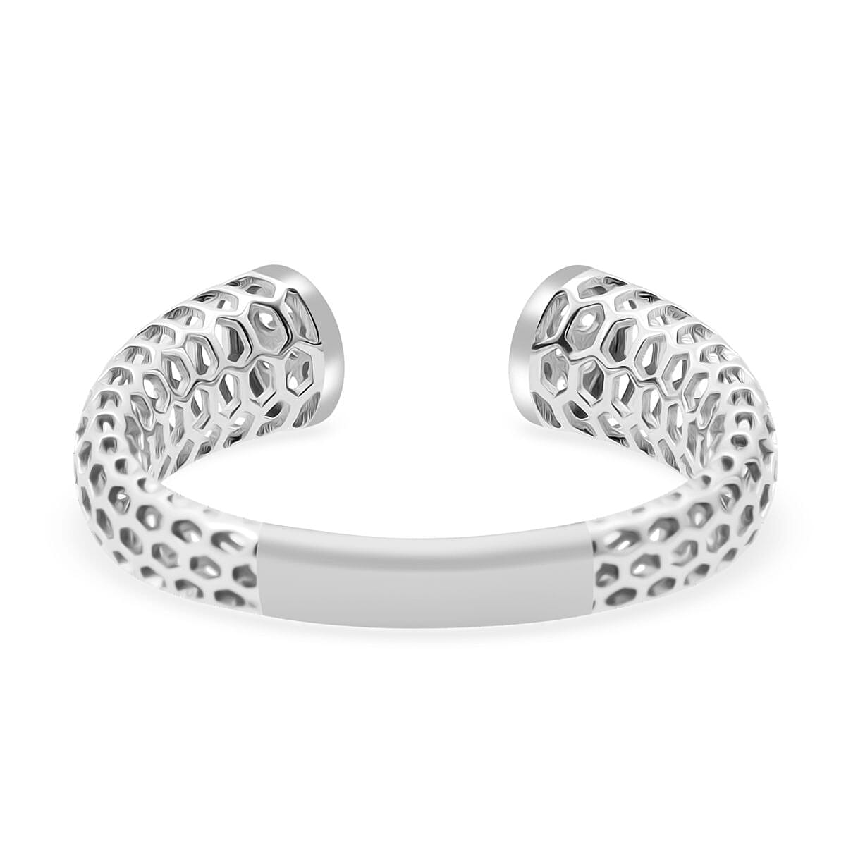 Treasure Of Siam - White Cubic Zirconia Rhodium Overlay Sterling Silver Adjustable Ring