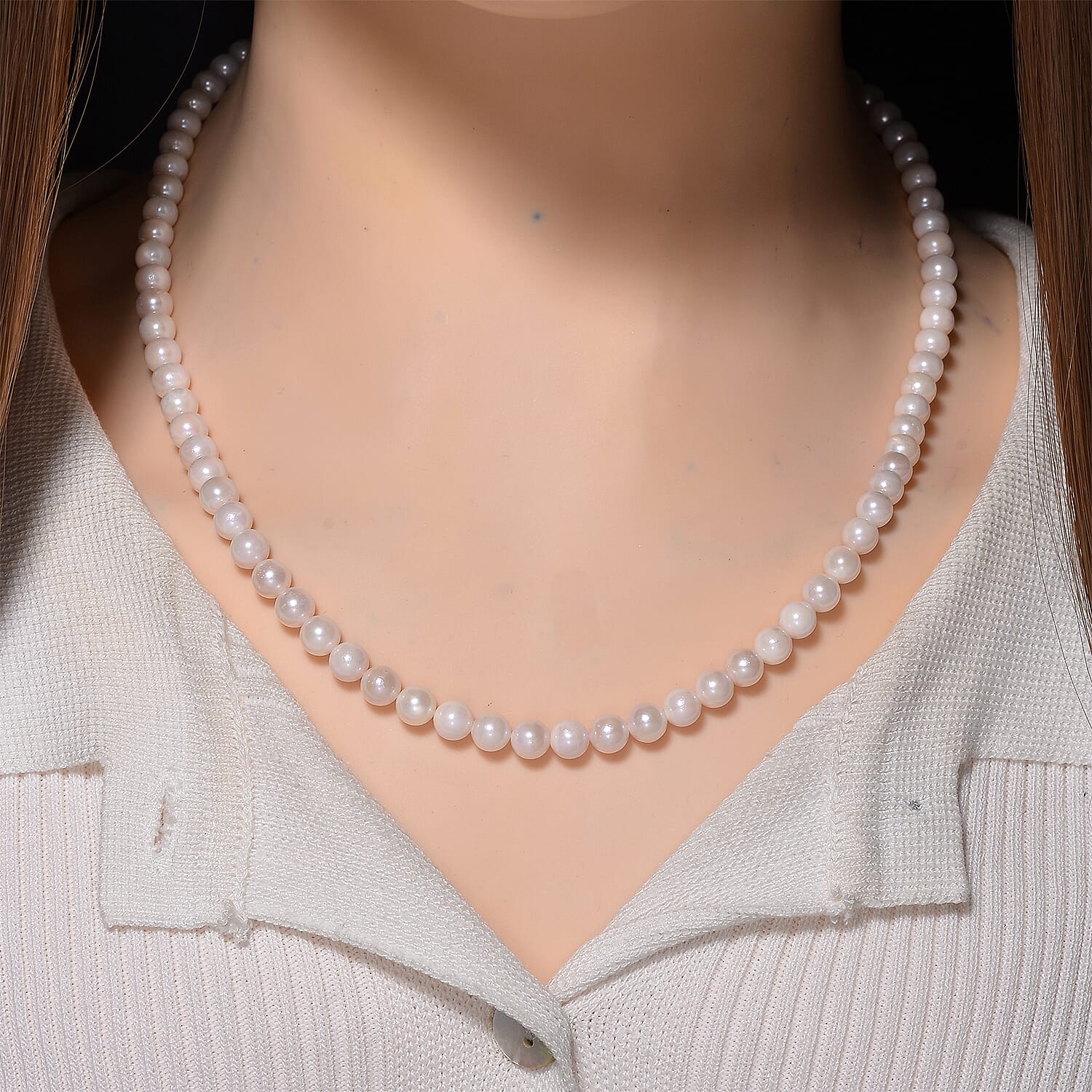 Japanese Akoya Pearl Necklace (Size 20 - 2 Ext) in Yellow Gold Plated Sterling Silver 119.50 Ct.
