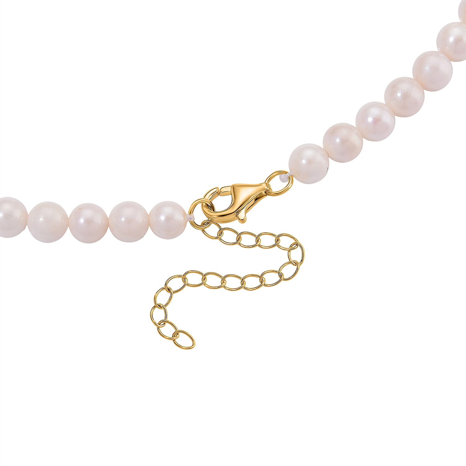 Japanese Akoya Pearl Necklace (Size 20 - 2 Ext) in Yellow Gold Plated Sterling Silver 119.50 Ct.