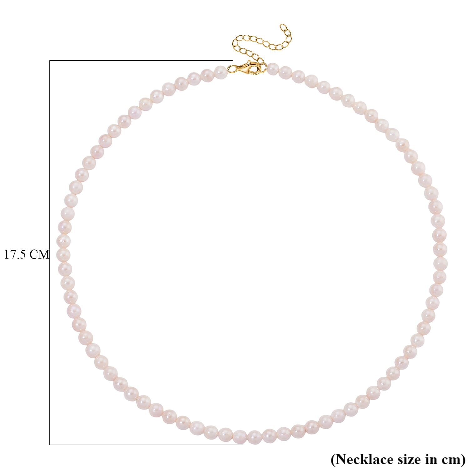 Japanese Akoya Pearl Necklace (Size 20 - 2 Ext) in Yellow Gold Plated Sterling Silver 119.50 Ct.