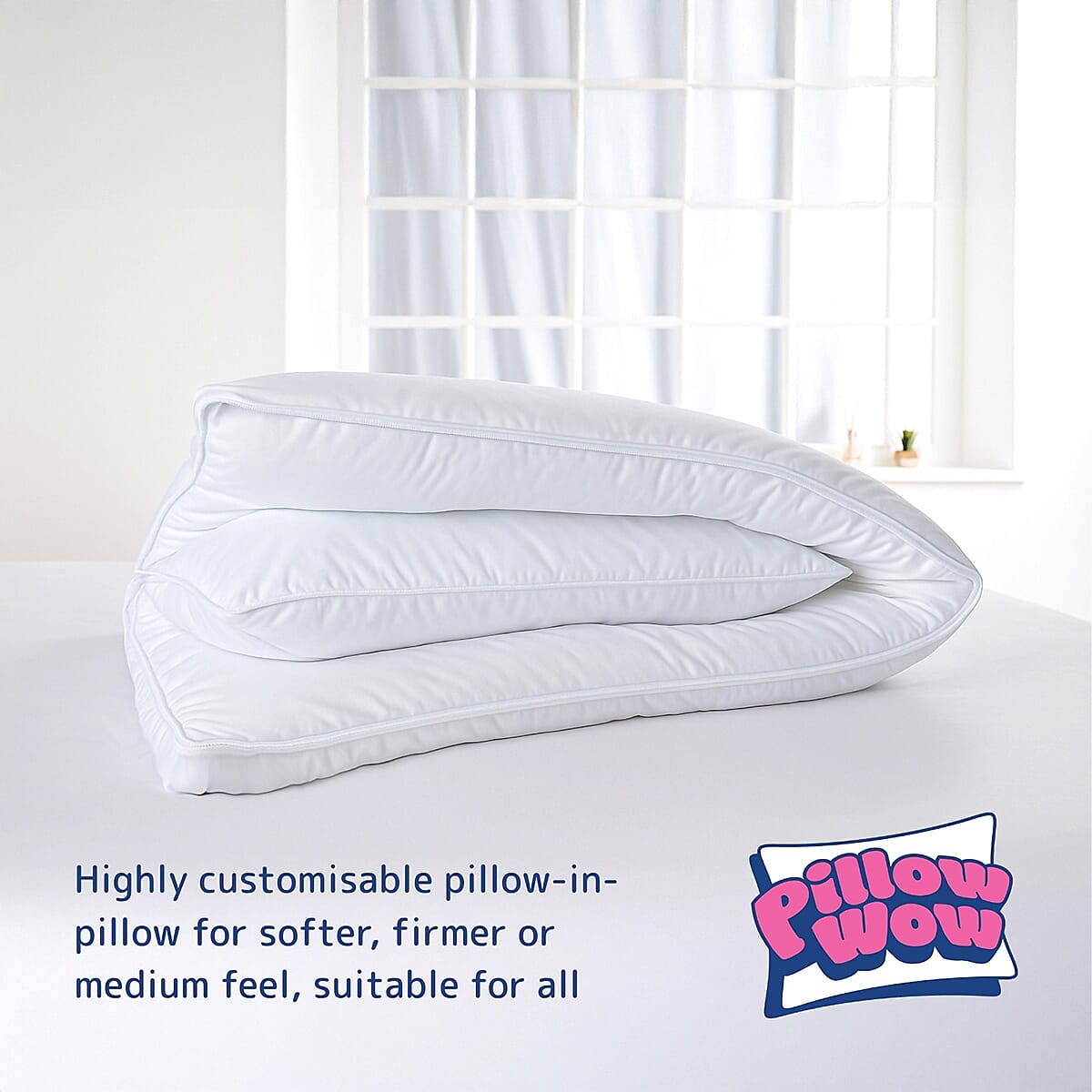 PILLOW WOW - The Worlds Most Comortable Pillow - Set Of 2 Pillows With 40 Night Comfort Trial