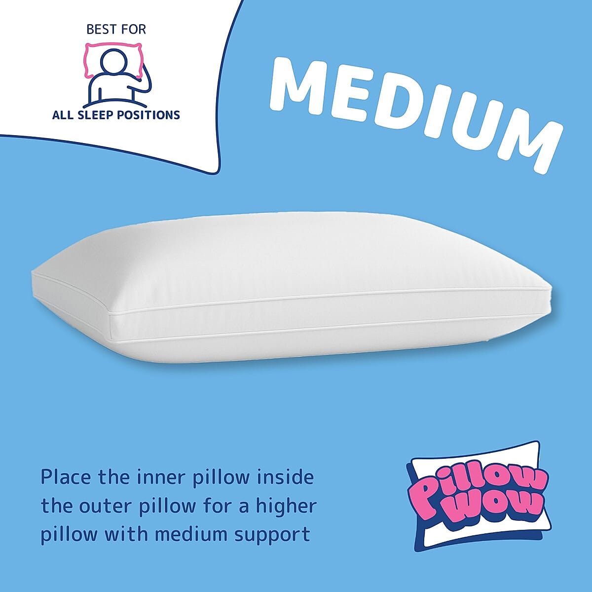 PILLOW WOW - The Worlds Most Comortable Pillow - Set Of 2 Pillows With 40 Night Comfort Trial