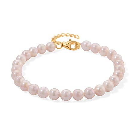D'Joy Japanese Akoya Pearl Beads Bracelet (Size 7 - 2 Ext) in Yellow Gold Plated Sterling Silver 45.00 Ct.