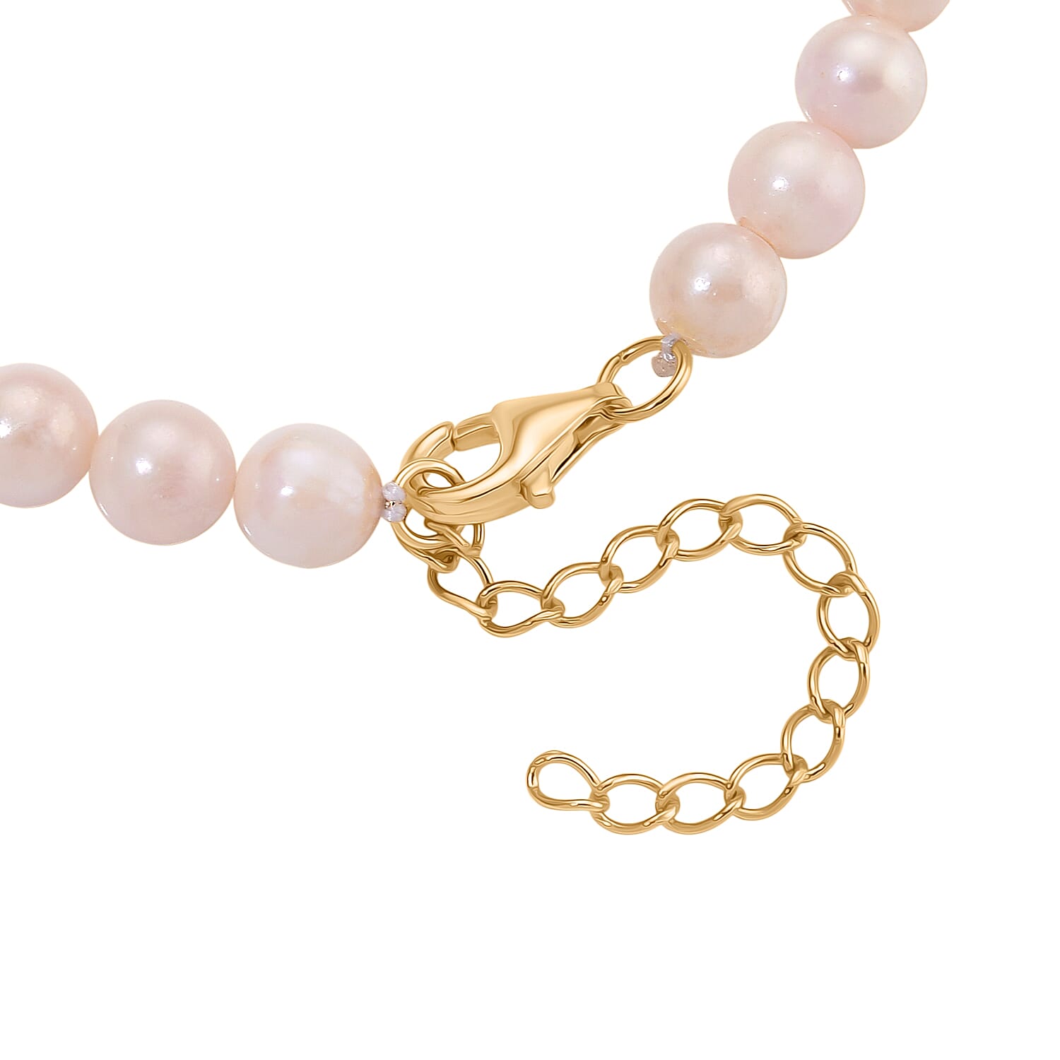 D'Joy Japanese Akoya Pearl Beads Bracelet (Size 7 - 2 Ext) in Yellow Gold Plated Sterling Silver 45.00 Ct.