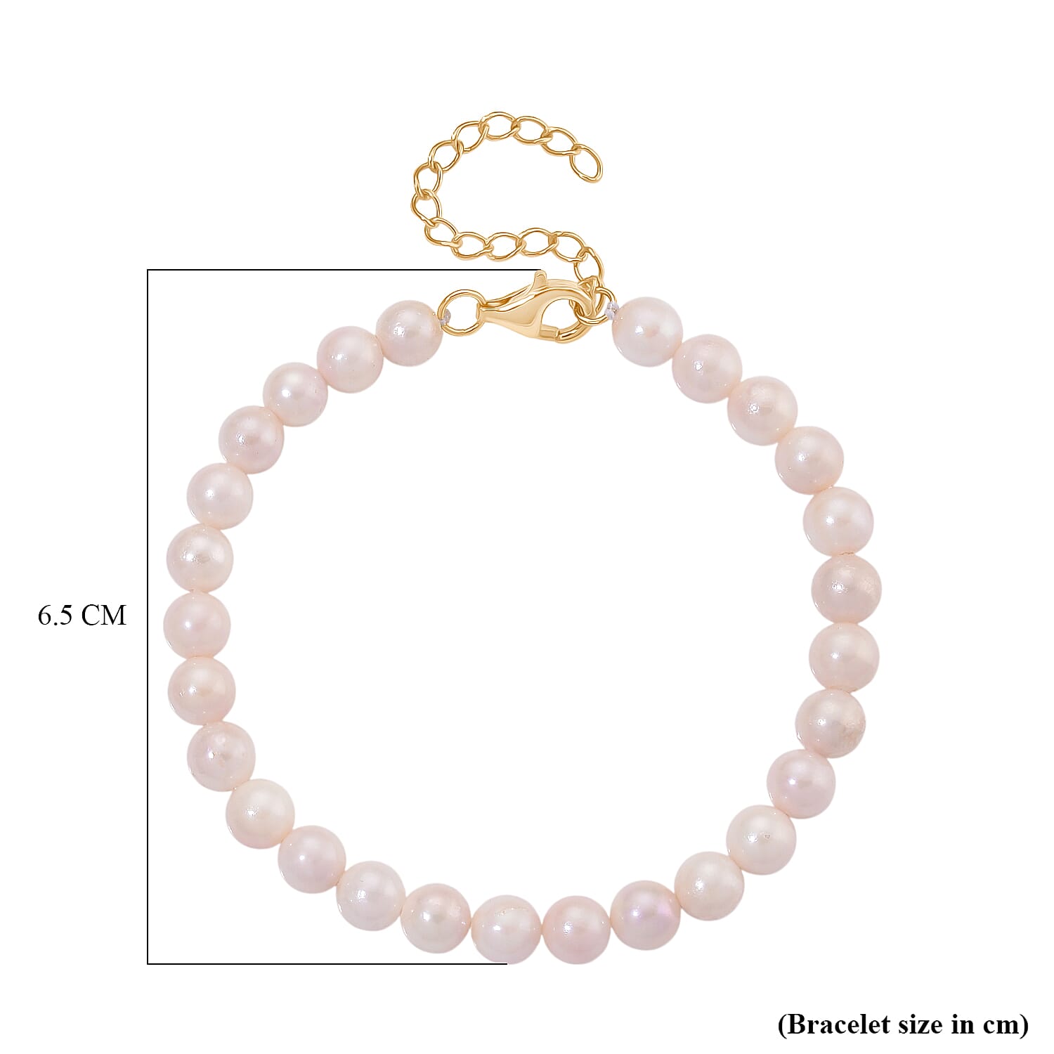 D'Joy Japanese Akoya Pearl Beads Bracelet (Size 7 - 2 Ext) in Yellow Gold Plated Sterling Silver 45.00 Ct.