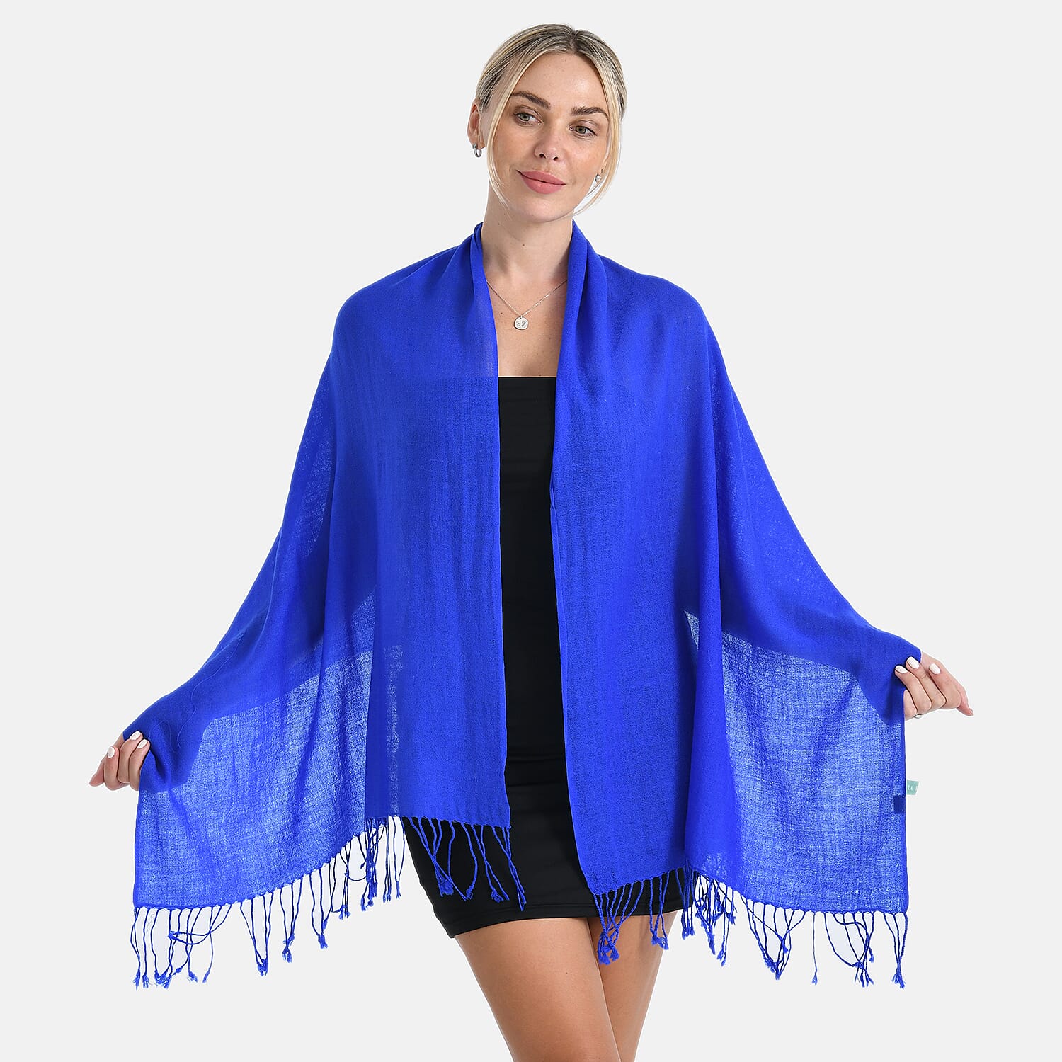 La Marey Merino Wool Scarf (170 x 65 cm) - Blue