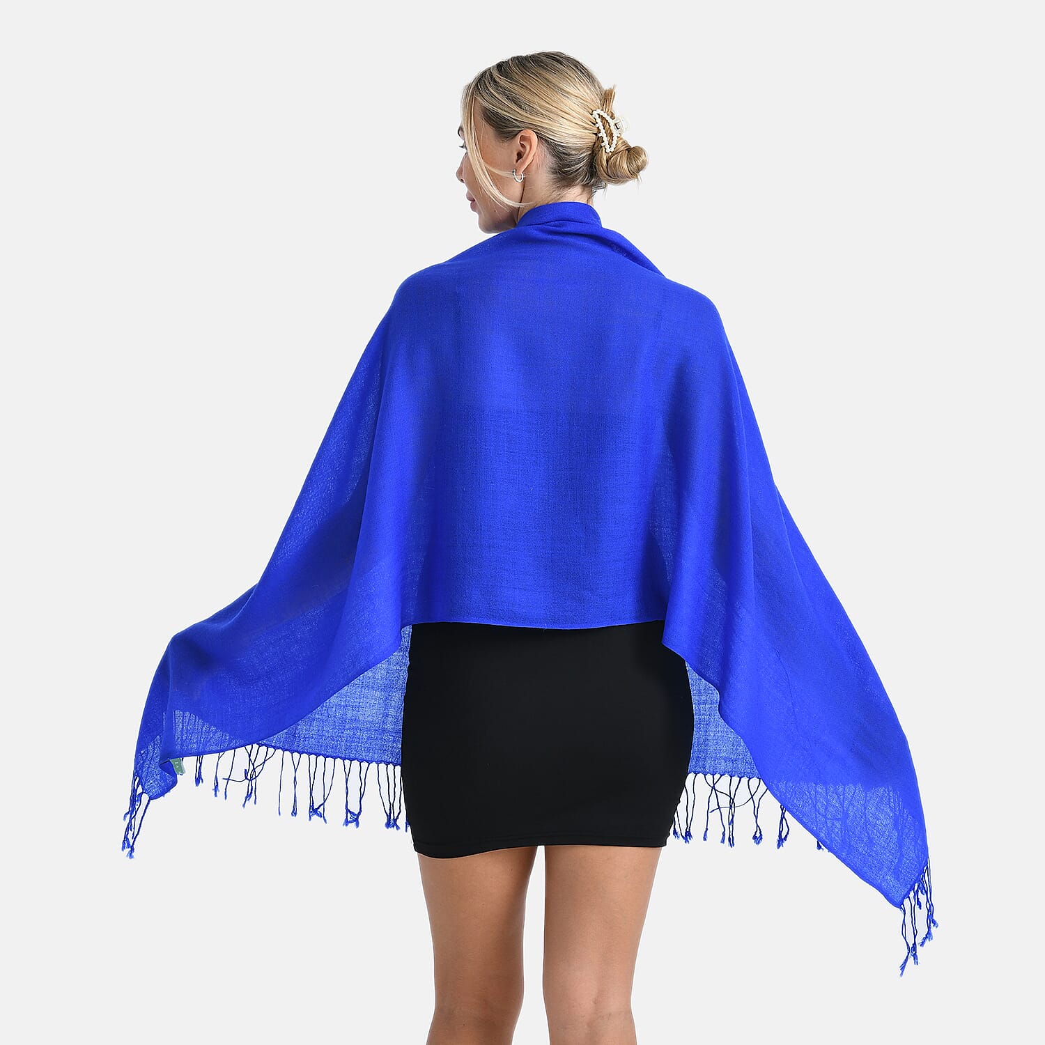 La Marey Merino Wool Scarf (170 x 65 cm) - Blue