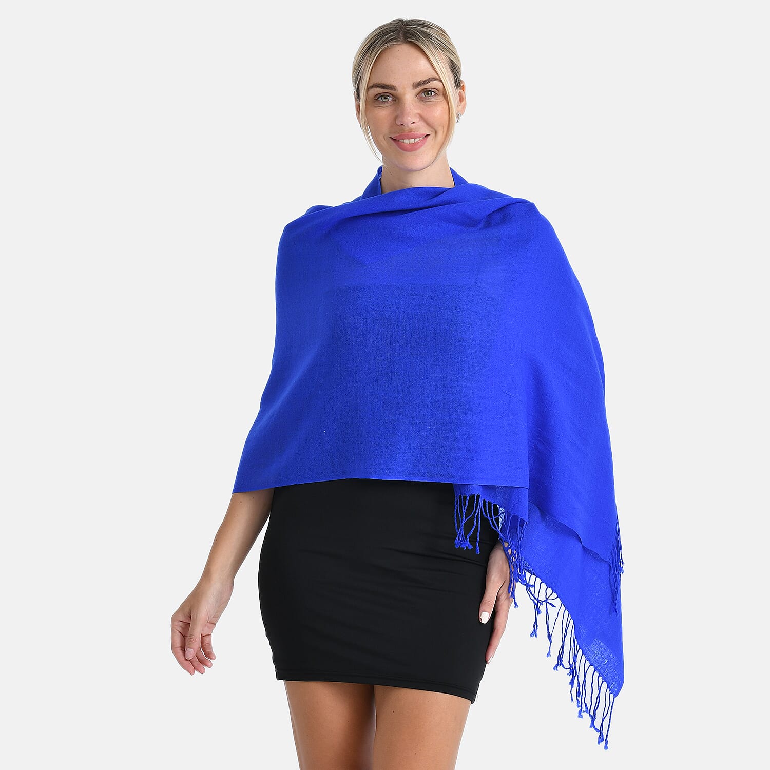 La Marey Merino Wool Scarf (170 x 65 cm) - Blue