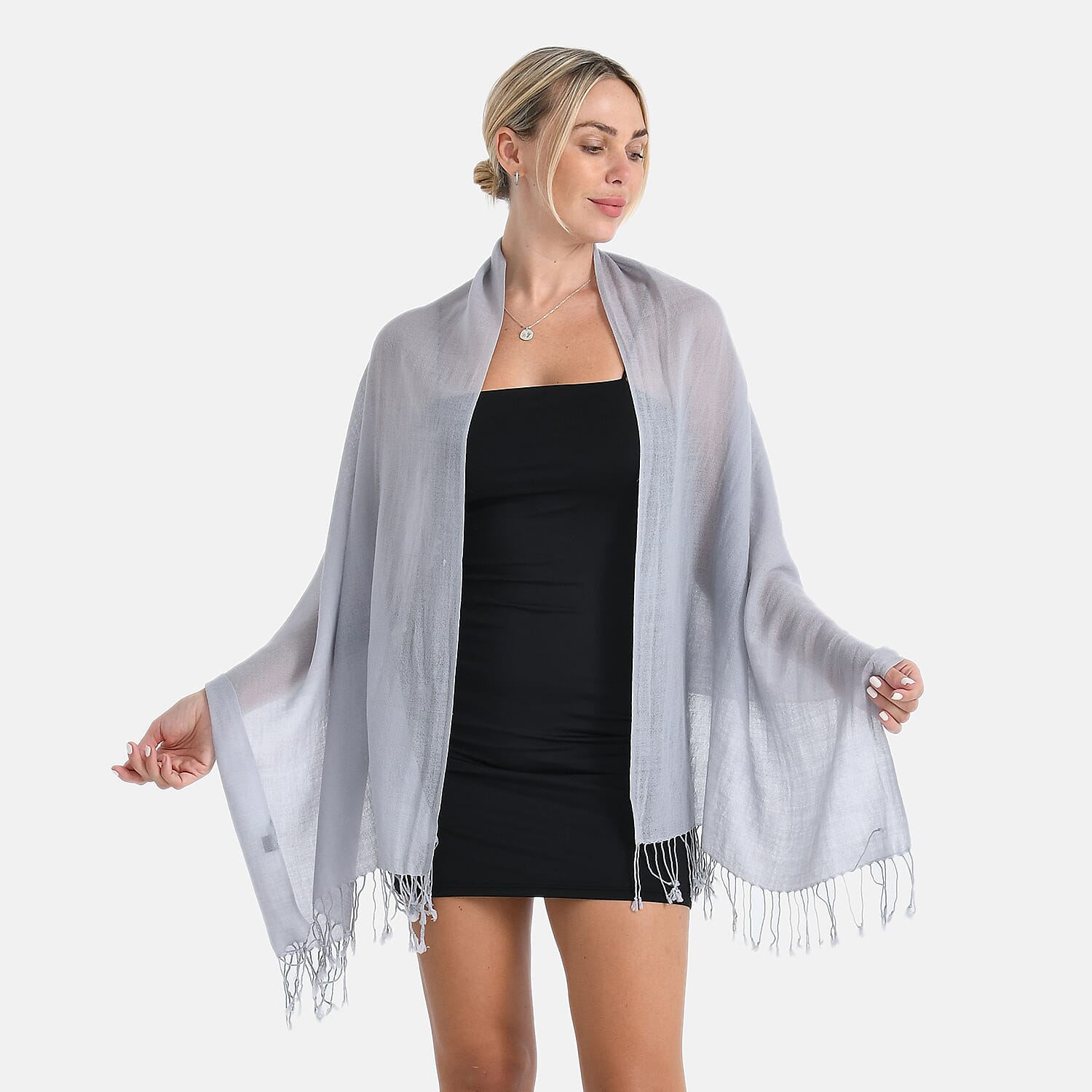 La Marey Merino Wool Scarf (170 x 65 cm) - Grey