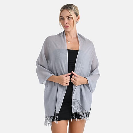 La Marey Merino Wool Scarf (170 x 65 cm) - Grey