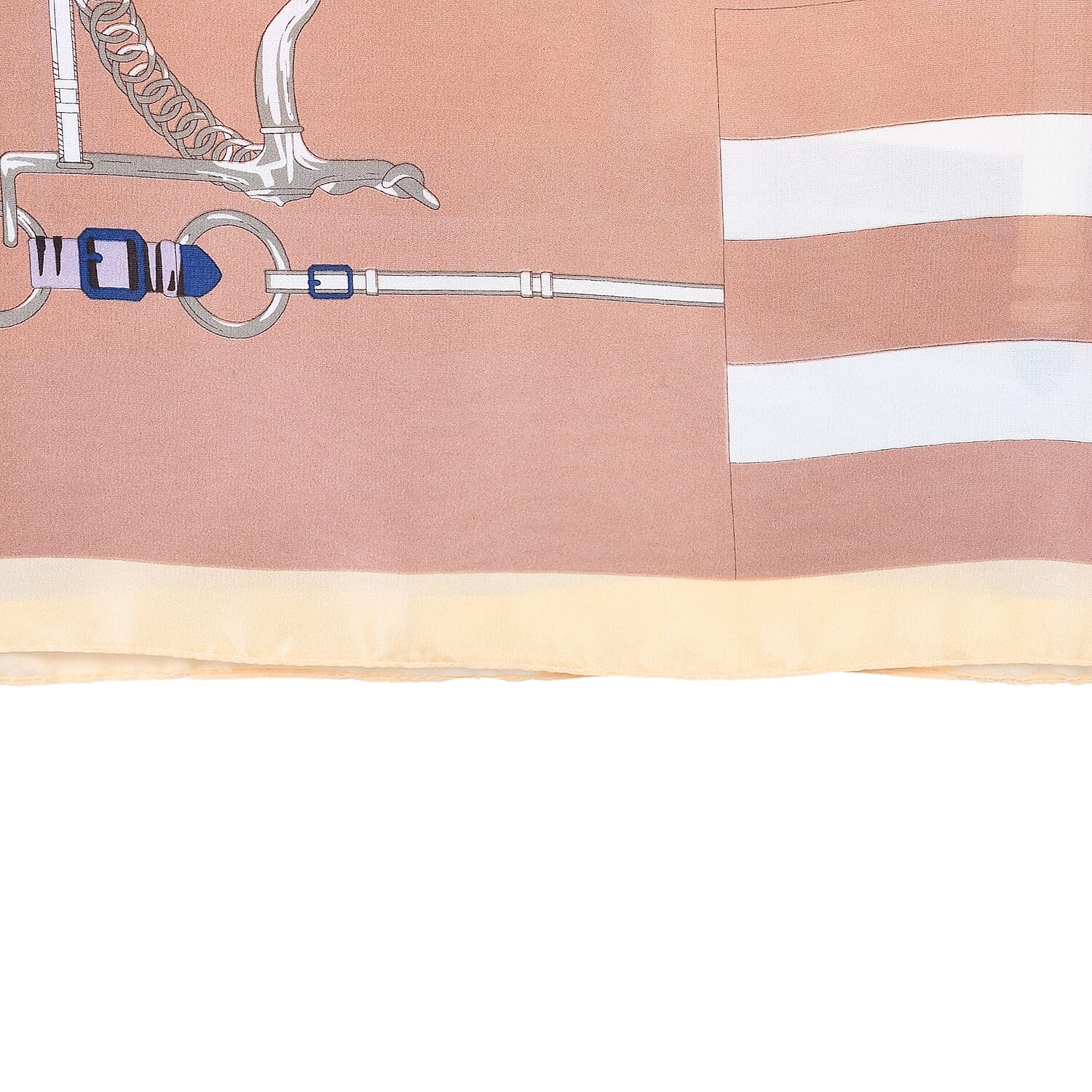 La Marey Elegant Irregular Pattern Satin Scarf (180x80cm) - Blue