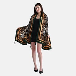 La Marey Elegant Horse Printed Satin Scarf