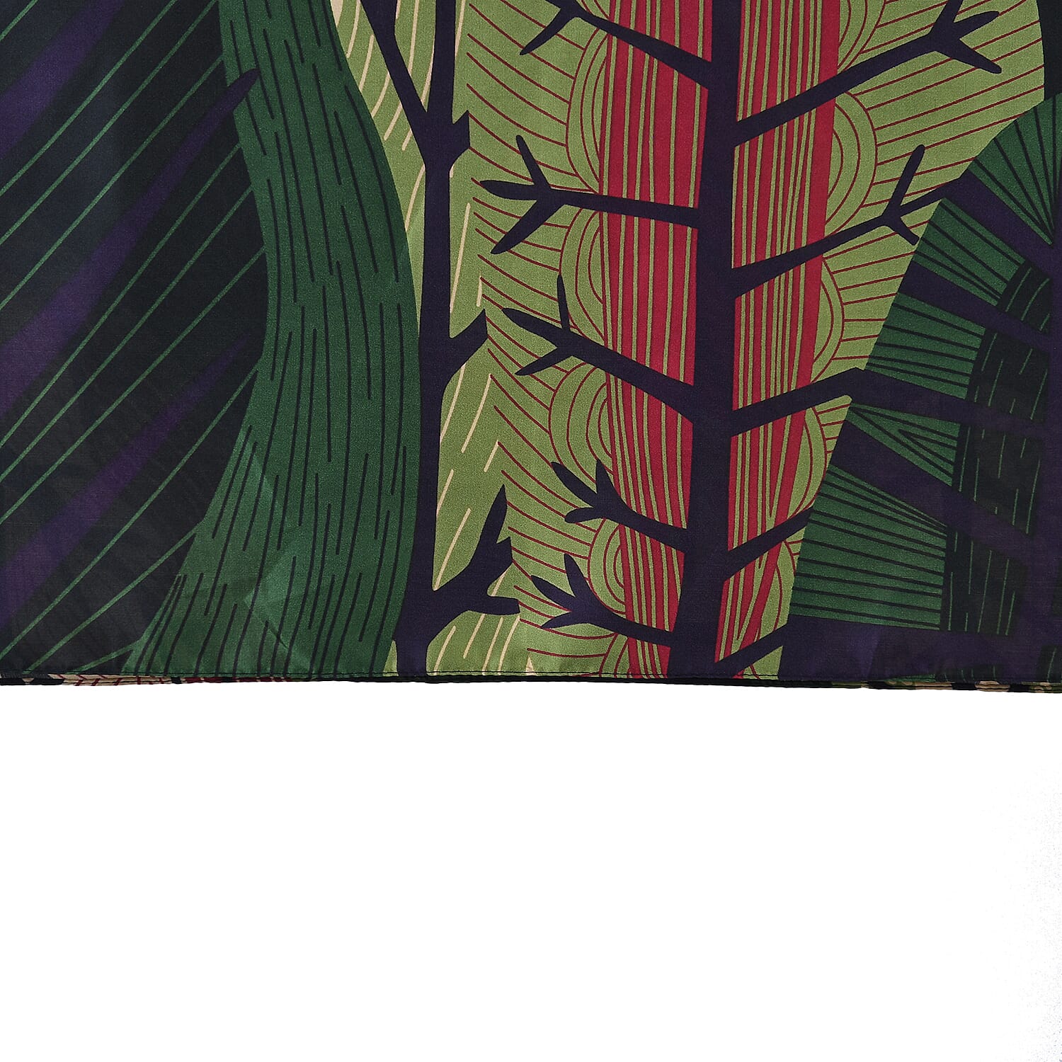 La Marey Satin Leaf Pattern Scarf - Green