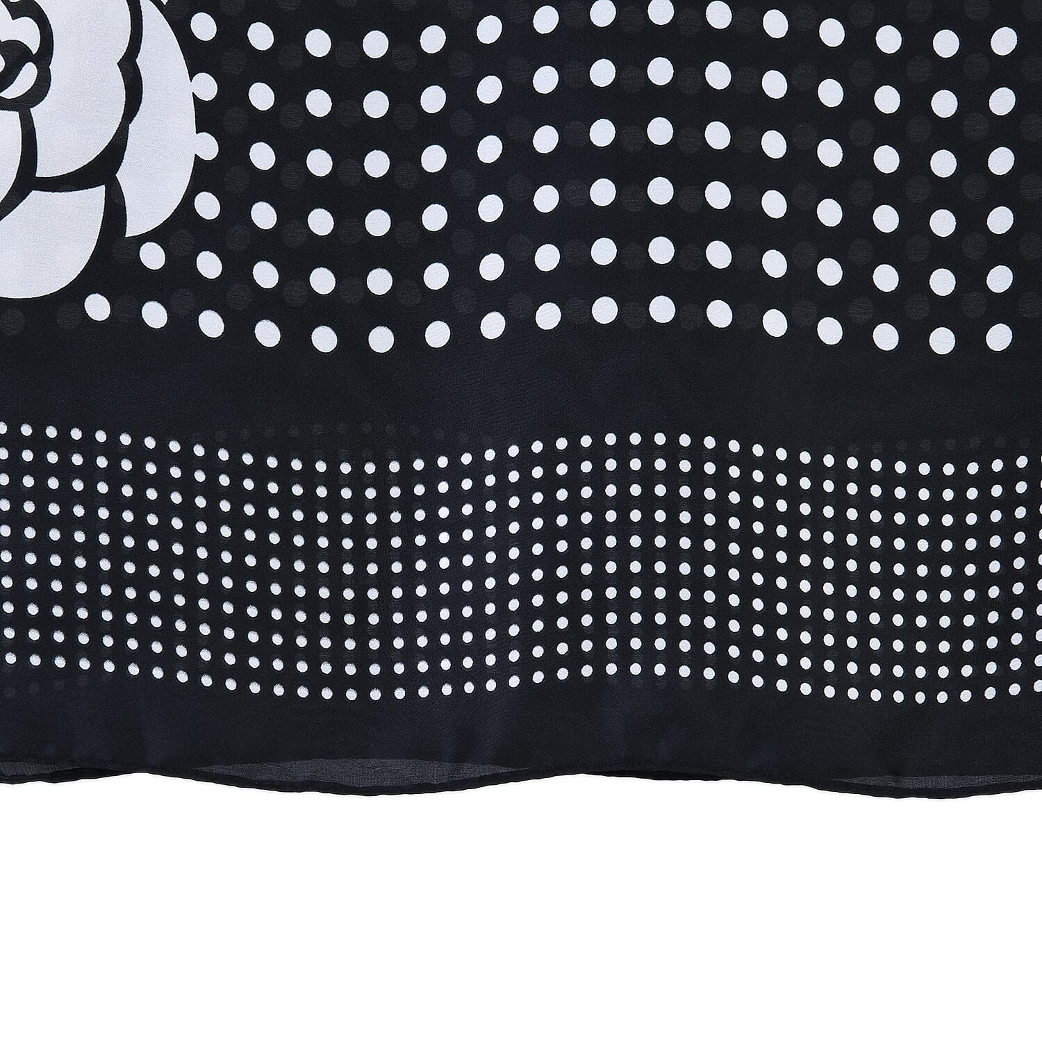La Marey Satin Dots Print Scarf - Black & White