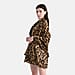 La Marey Satin Leopard Print Scarf - Brown