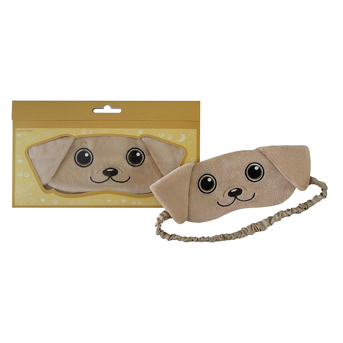 Set of 4 Animal Eye Masks - Golden Labrador, Kitty, Cat & Pink Bunny